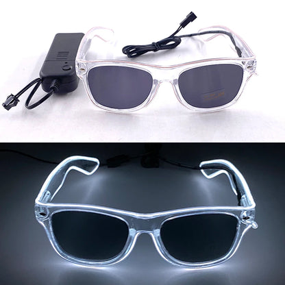 1PC Light Up LED Glasses Glow Sunglasses EL Wire Neon Glasses Glow in The Dark Party Supplies Neon Party Favors for Adults - 