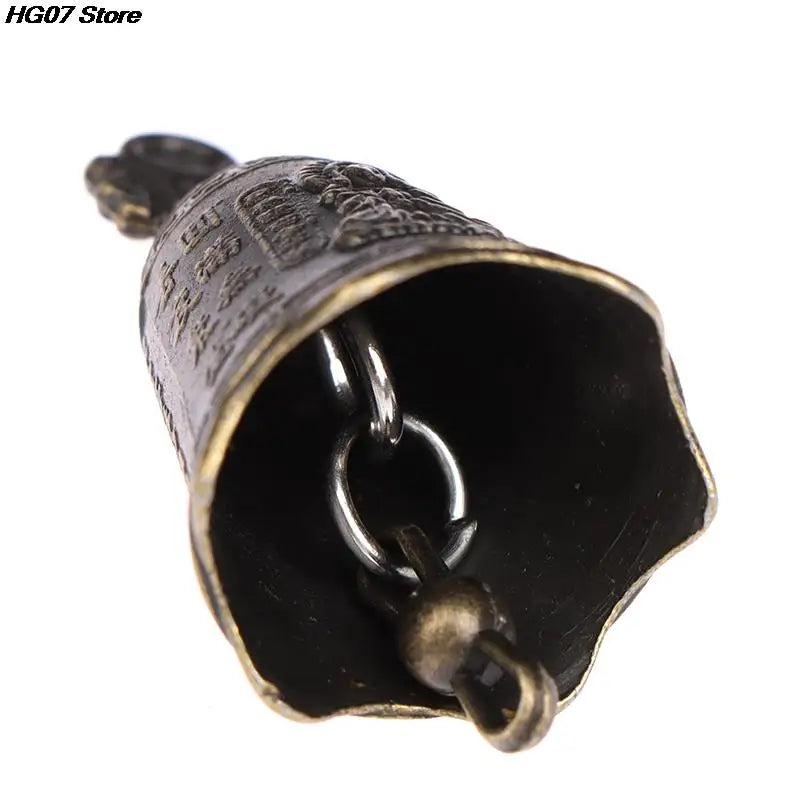 1pcs Alloy Antique Bell Chinese Mini Sculpture Pray Guanyin Buddha Bell Shui Feng Bell