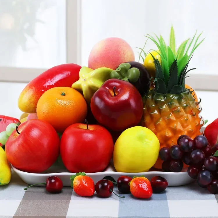 Artificial Fruits and Vegetables Home Decoration Fake Orange Peach Apple Pear Grape Lemon Peach Ornament Food Photography Pro