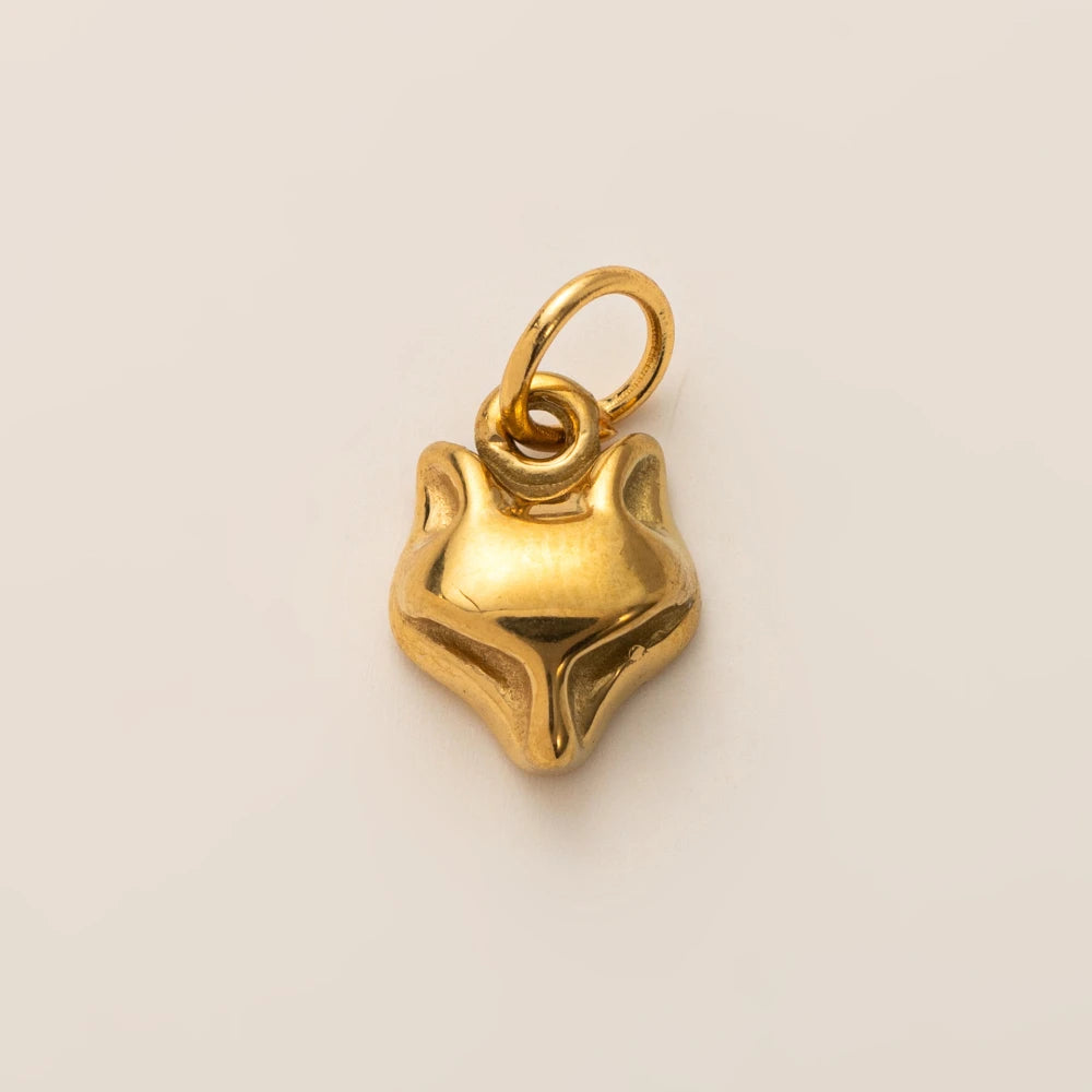 Animal Series Pendant Stainless Steel DIY Small Pendant Vacuum Plated 18K Gold Color Preserving Accessory in Furnace - Fox He