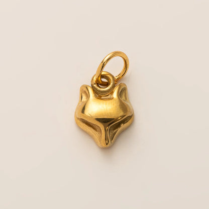 Animal Series Pendant Stainless Steel DIY Small Pendant Vacuum Plated 18K Gold Color Preserving Accessory in Furnace - Fox He