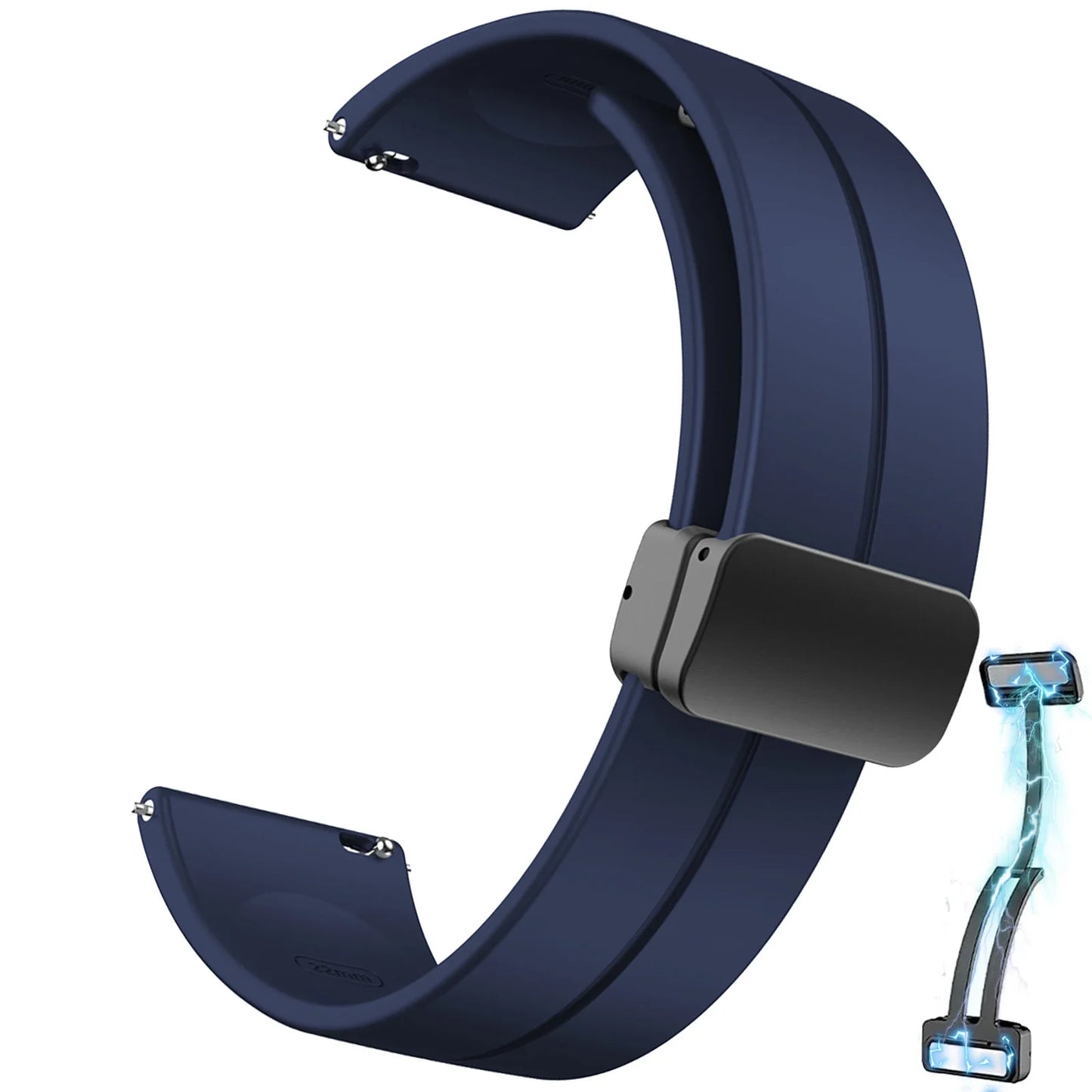 20mm 22mm Strap For Samsung Galaxy watch 6/4/5 pro/classic/gear s3/active 2 Sport Silicone Magnetic Buckle Huawei GT 2 2e 3 b