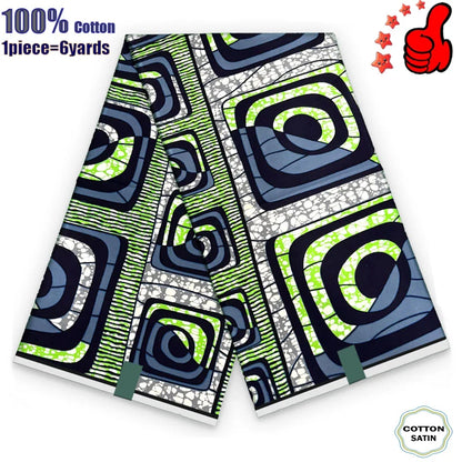100% Cotton Soft Original Guaranteed Veritable African Real Wax Fabric Ghana Nigeria Style Ankara Wax Batik Fabric - 11