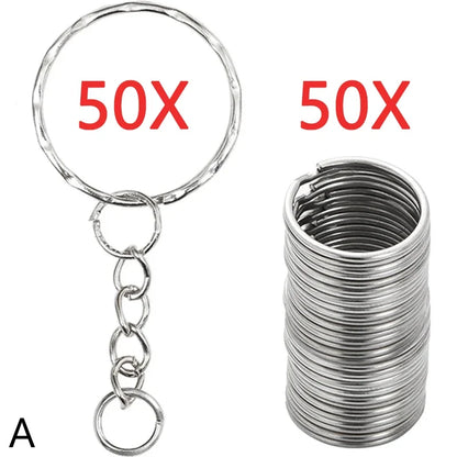 30mm/25mm/20mm Metal Key Rings Keychain Sets Keyfob Anti-rust KeyRings Key Chains Car Key Pendant Split - 100pcs set A
