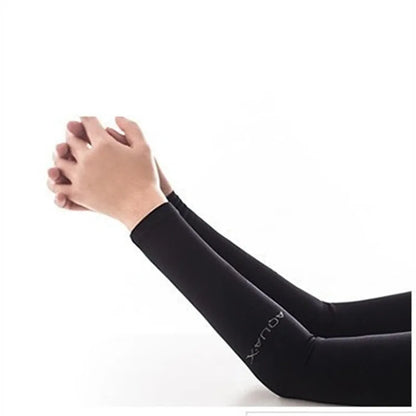 1Pair Ice Silk Sleeve Sunscreen Cuff Arm Sleeves Uv Sun Protect Anti-Slip Summer Men Women Gloves Outdoor Riding Arm Cover - 