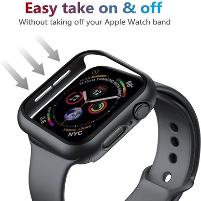 Glass+Cover For Apple Watch Case 11 10 9 8 7 6 SE 5 Accessorie Screen Protector Apple iWatch Serie 44mm 40mm 41mm 45mm 42mm 4