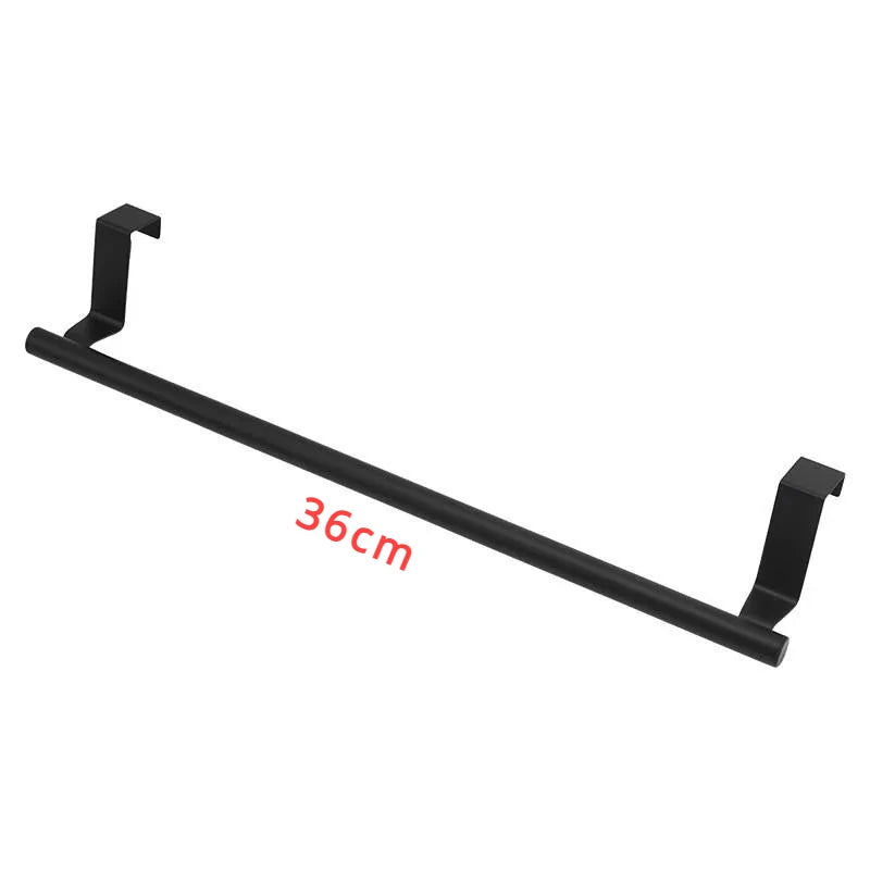 Towel Rod Steel Metal Wire Over Cabinet Towel Rack Storage Organizer Bathroom Door Hanging Towel Rack Punch-free Rag Hanger -