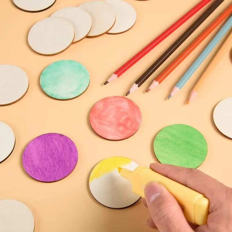 7/9/12/15cm Unfinished Wood Slices, Natural Blank Round Blanks Wood Circles for Crafts DIY Art Crafts Painting Home Decor