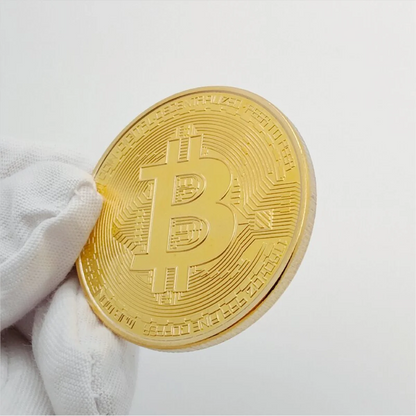 Physical Gold Plated Bitcoin Commemorative Coin Cascius Metal Antique Replica Collectible Art Gift