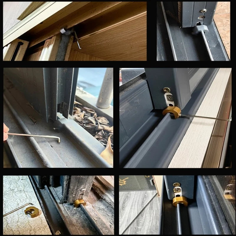 New 3/5/10pcs Aluminum Alloy Window Lock Stopper Sliding Door Window Limiter Sliding Sash Stopper Anti-theft Child Safety Loc