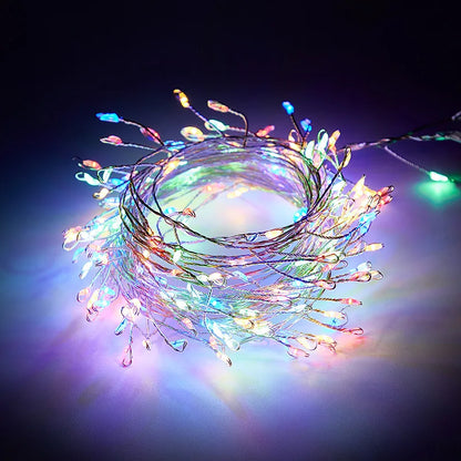 USB Power LED Firecracker String Lights Remote Control Garland Fairy Lights for Wedding Party Garden Plants Christmas Decorat