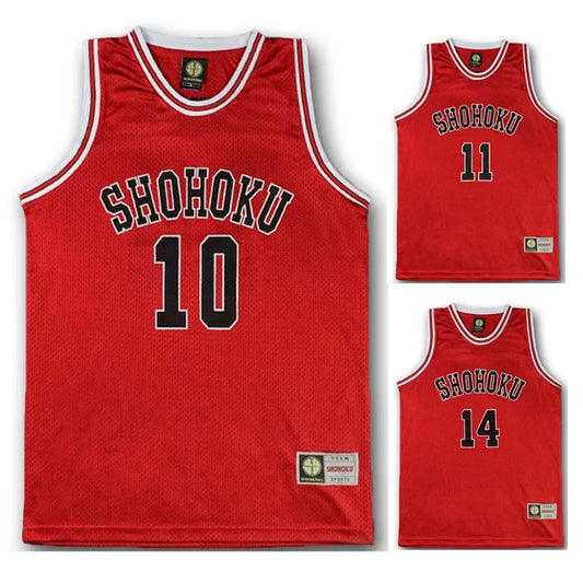 Anime Shohoku School Basketball Team Jersey 1-15 Cosplay Costume Sakuragi Hanamichi Rukawa Jersey Sports Wear Uniform Vest