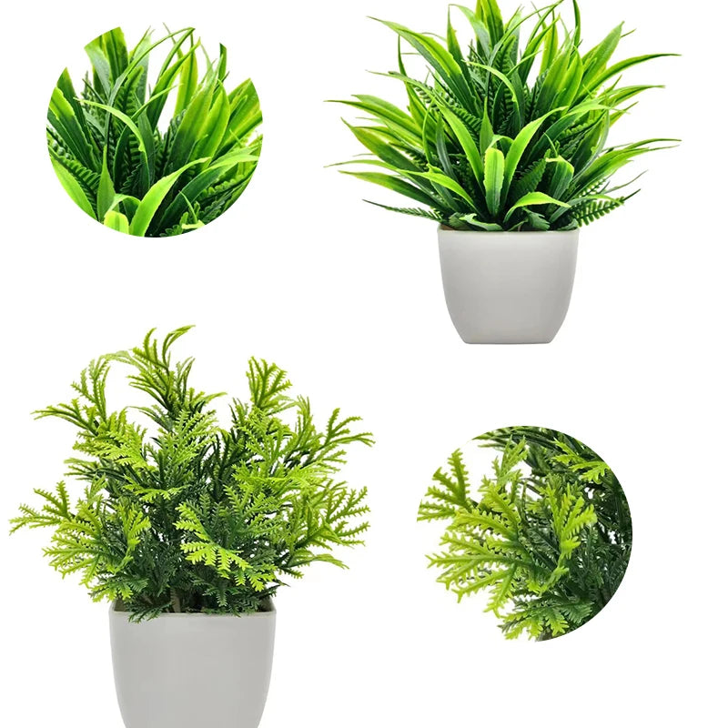 Artificial Bonsai Plant Window Sill Office Table Desktop Decoration Plastic Fake Plant Potted Home Decor