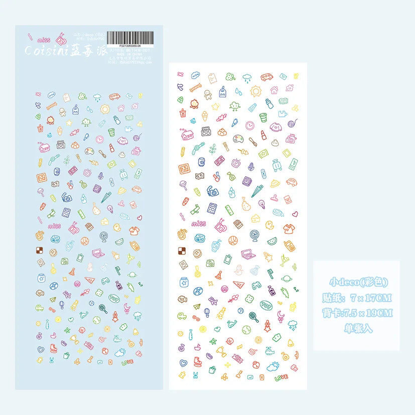 Cute Cartoon Little Pattern Deco Sticker Hand Account Star Card Photo Album Planner Scrapbook Notebook Diary Decorative Stick