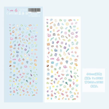 Cute Cartoon Little Pattern Deco Sticker Hand Account Star Card Photo Album Planner Scrapbook Notebook Diary Decorative Stick