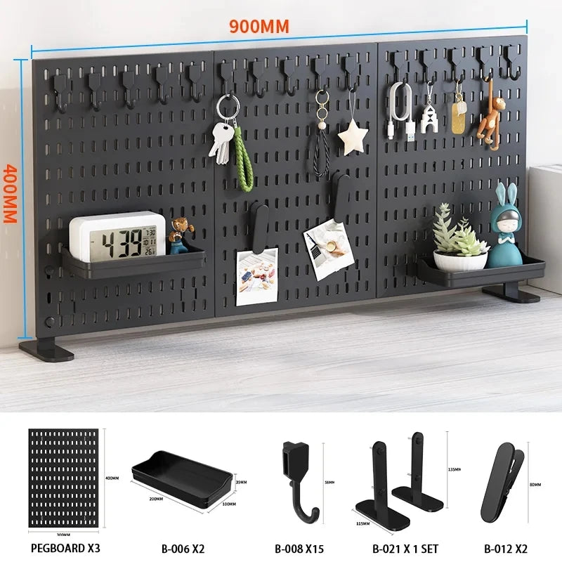 Pegboard Combination Desktop Storage Kit, Vertical and Clip-Type Pegboard Display Panels, Suitable for Home Office Storage. -