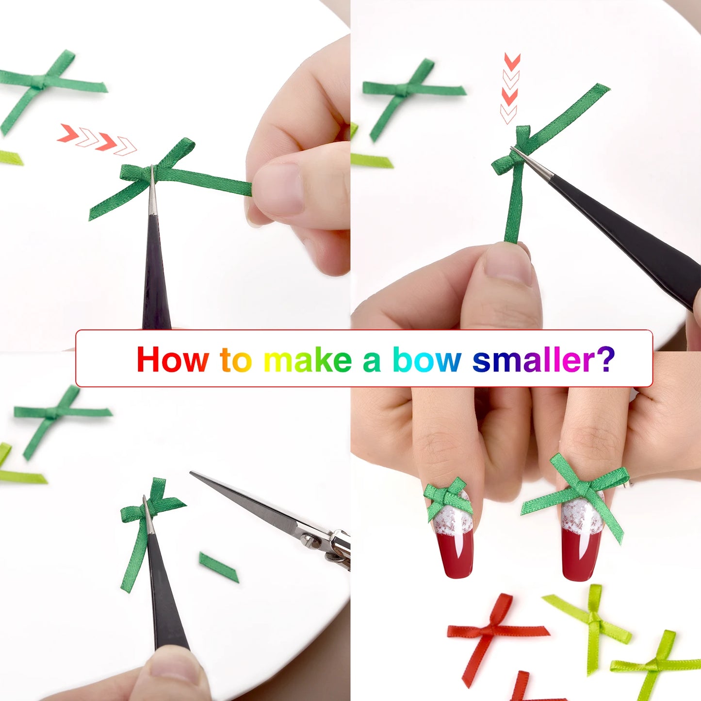 100Pcs Mini Satin Ribbons Flowers Bows Ties For DIY Craft Scrapbooking Embellishment Accessories Pets Hair Clothes Decoration
