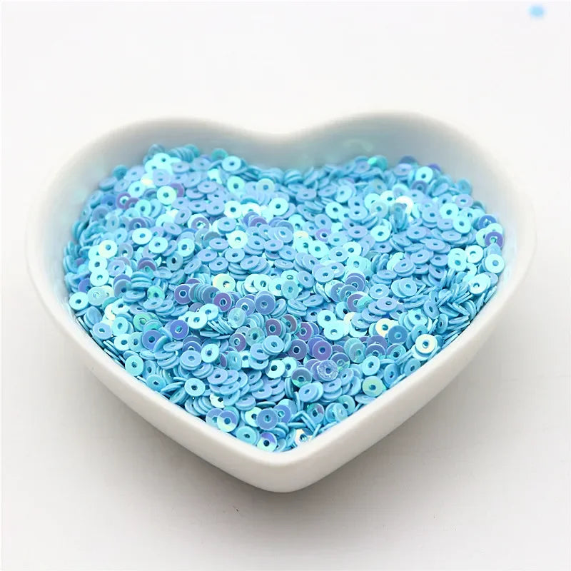 10g Solid Color Sequins Flat Round Pvc Clothing and Shoes Accessories DIY Hand-embroidered Flat Pieces 3mm 4mm 5mm 6mm - AB b