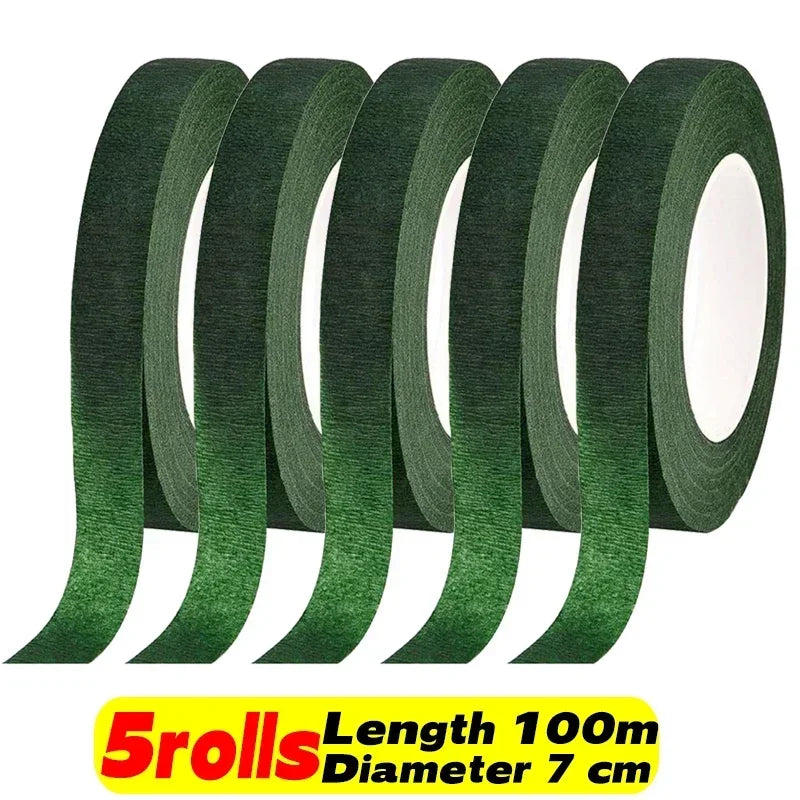 10/1Rolls Green Bouquet Floral Tapes Self-adhesive Stamen Wrapping Paper Tape DIY Flowers Decor for Florist Wedding Party Pro