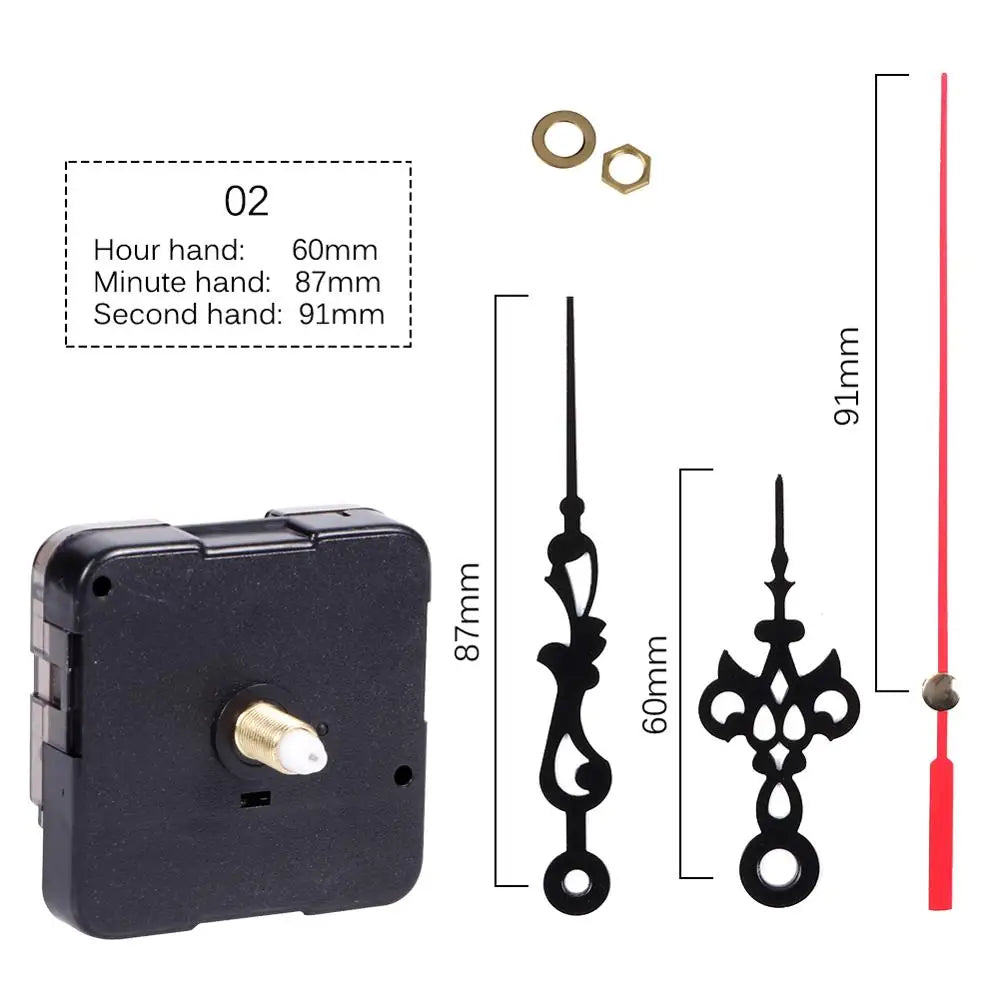 Clock Mechanism Silent Quartz Movement Machine Wall Hands Pointer Set Clockwork Table Long Shaft DIY Watches Repair Parts - 1
