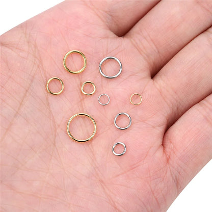 100pcs PVD Stainless Steel Open Jump Rings Lot 3 4 5 6 7 8 10 mm Split Rings Connectors For Bracelet Necklace Diy Jewelry Mak