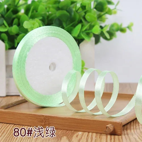 25Yards 6mm Silk Satin Ribbons for Crafts Bow Handmade Gift Wrap Partys Christmas Wedding Decorative Artificial Accessories -