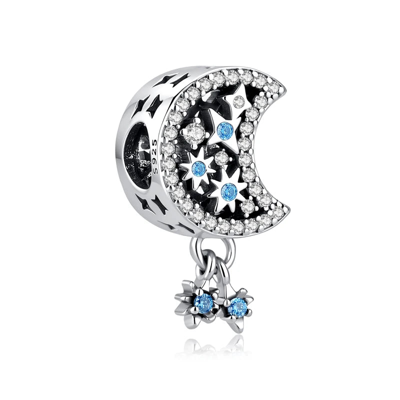 925 Sterling Silver Charms Fit Original Bracelets Star Moon Sun Spaceman Pendant Beads DIY Women Necklaces Jewelry