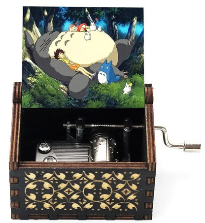 2025 HOT NEW GOOD toy Wooden painted music box, Totoro music gift, ornament, light luxury wooden hand cranked music box