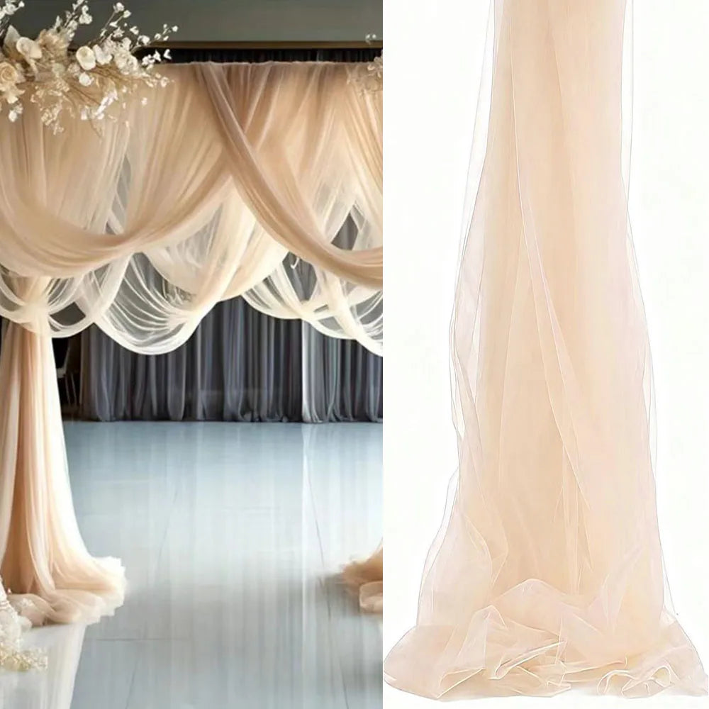 75cm X 6M White Wedding Tulle Arch Draping Fabric Backdrop 28.7" X 20FT Sheer Drapes Fabric for Wedding Ceremony Birthday Par
