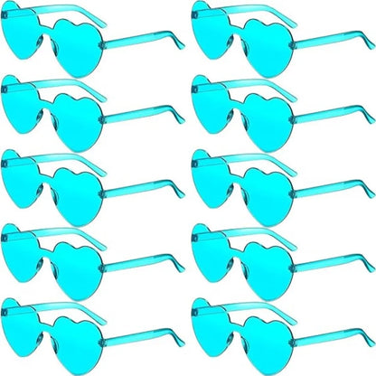 10 pcs Heart-Shaped Glasses Party Favors, Plastic Novelty Eyewear, for Weddings, Birthdays, Anniversaries, Bachelor Parties -