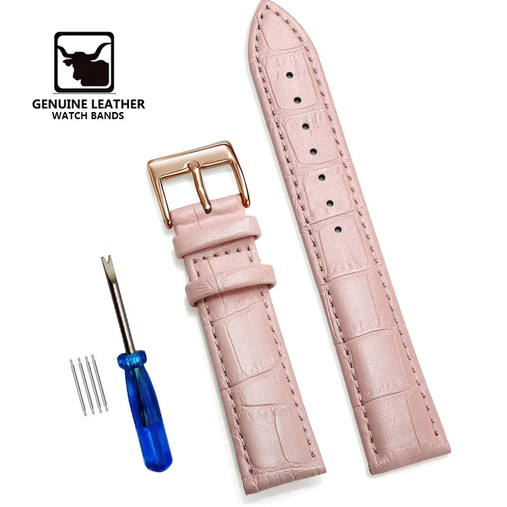 Premium Genuine Leather Watchbands 12/14/16/18/19/20/21/22/24 mm Watch Band Strap Wrist Belt Bracelet + Tool