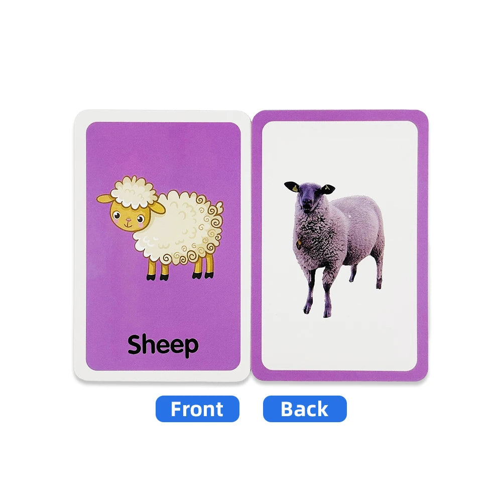 36 Double-Sided Animal Recognition Cards for Kidsren's Enlightenment and Learning through Pictures, Paper-Based Fun Teaching 