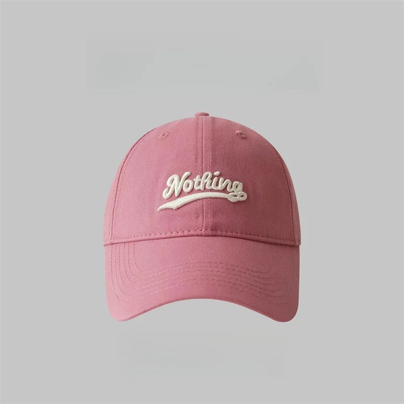 Letter Embroidery Baseball Hat For Women Men Fashion Sunscreen Hat Outdoor Sunshade Peaked Caps Solid Color Visors - Pink