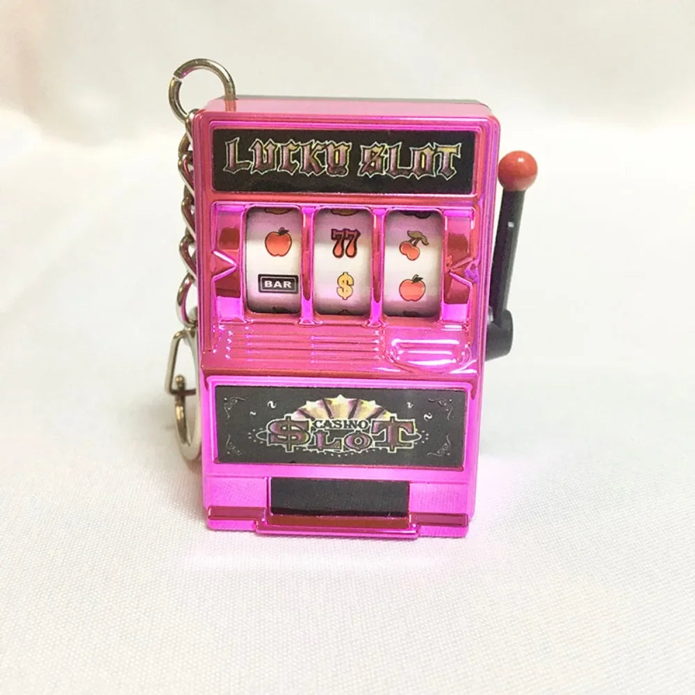 Simple Fashion Trend Keychain Toy Fruit Machine Slot Machine Keychain Personalized Creative Car Pendant Key Ring GiftAccessor