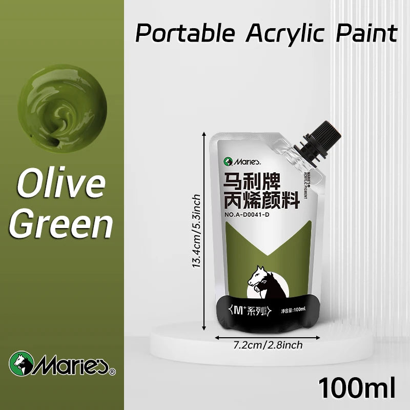 100ml Marie's Acrylic Paint,Assorted Colors,Waterproof,Pigments for DIY Craft,Rock,Wood,Professional Pigments for Adults,Arti