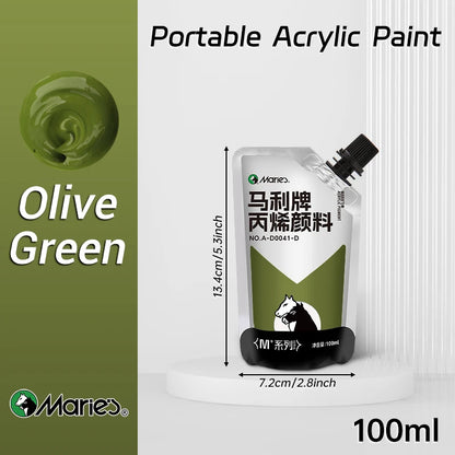100ml Marie's Acrylic Paint,Assorted Colors,Waterproof,Pigments for DIY Craft,Rock,Wood,Professional Pigments for Adults,Arti