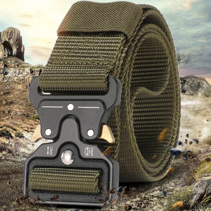 Men's Belt Outdoor Hunting Tactics Belt Multi functional Buckle Nylon Belt Marine Corps Canvas Belt