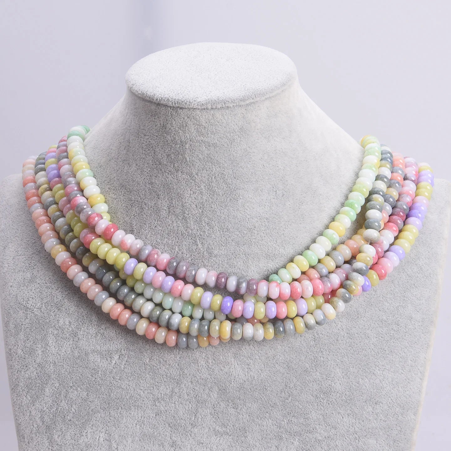 50pcs Mixed Colors Rondelle Shape 8x5mm Opaque Glass Loose Spacer Beads Lot For Jewelry Making DIY Bracelet Findings