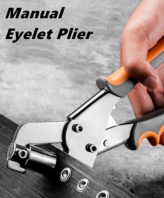 6mm / 10mm Eyelet Pliers Kit Tools Portable Hand Press Metal Grommet Hole Punch Plier for Leather Canvas Clothing DIY Tarp Ri