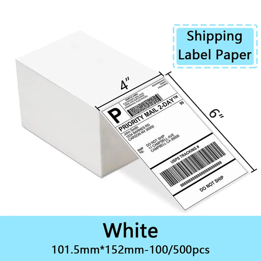 4"x6" inch Thermal Label Paper 100x150mm 100/500PCS For Thermal Shipping Labels DHL UPS Express Barcode For 9220/9210/246S/D2