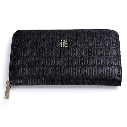 CH Fashion Classic Women's Wallet Standard Solid Color Design Letter Embossed Women's 2025 New Luxury Wallet - black