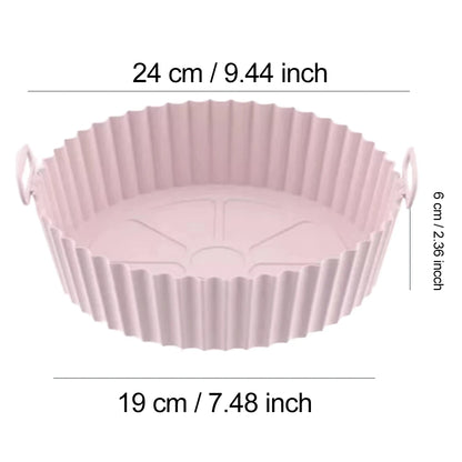 Silicone Air Fryer Liners Pot,Airfryer Basket Cooking Gadgets ,Reusable Baking Tray Non-stick Pizza Pan Oven Kitchen Accessor