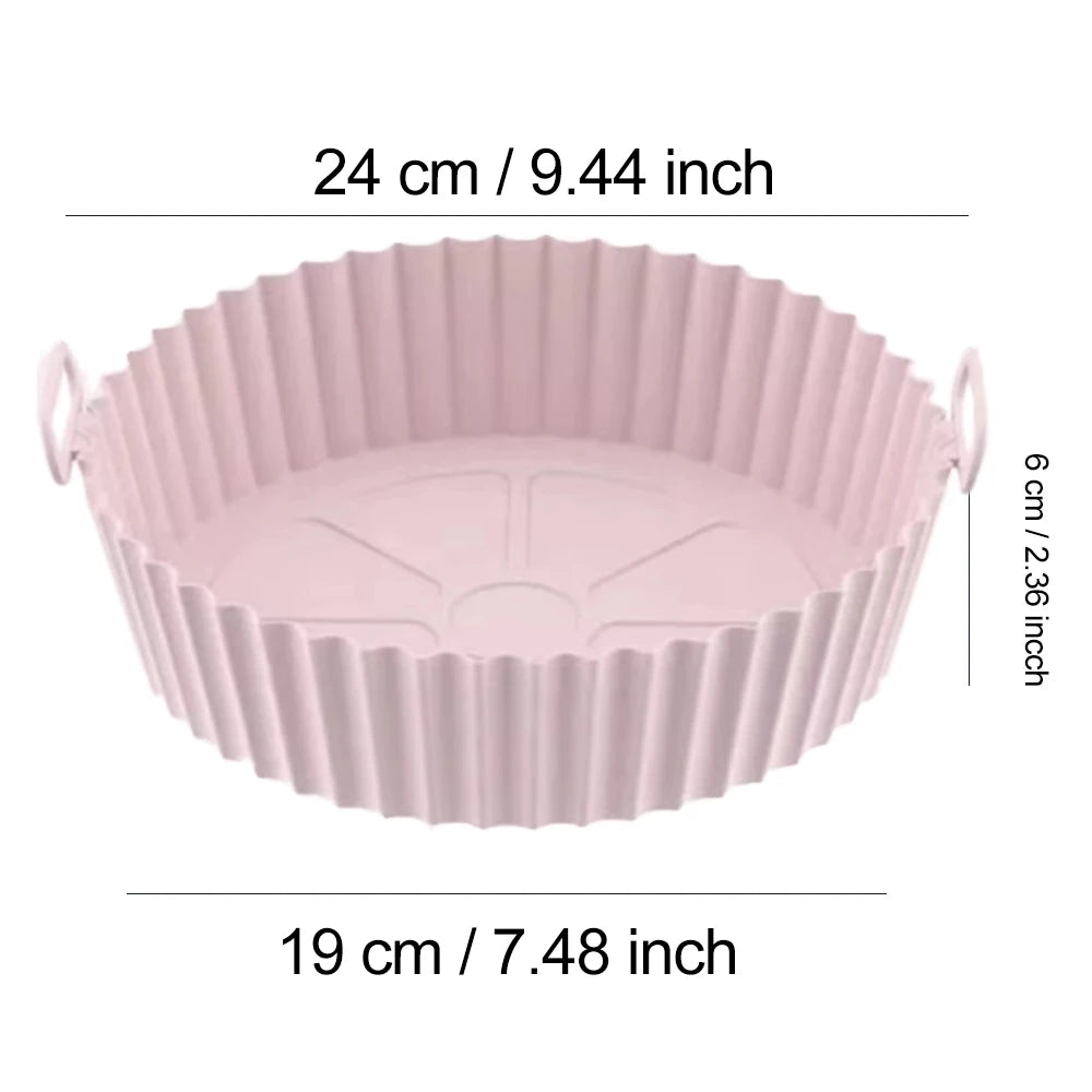 Silicone Air Fryer Liners Pot,Airfryer Basket Cooking Gadgets ,Reusable Baking Tray Non-stick Pizza Pan Oven Kitchen Accessor