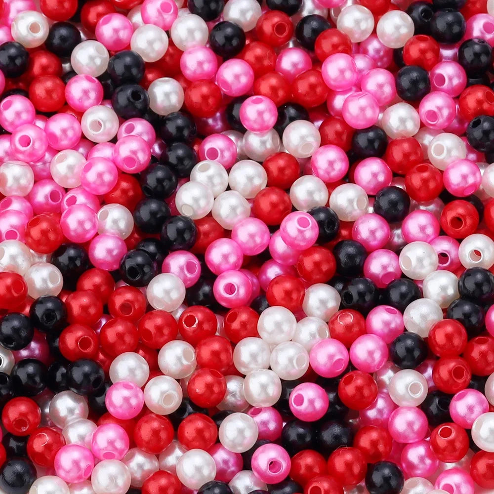 50-1000pcs/Lot Round ABS Imitation Pearl Beads Loose Beads Plastic Acrylic Spacer Bead For Jewelry Making Diy Bracelet Neckla