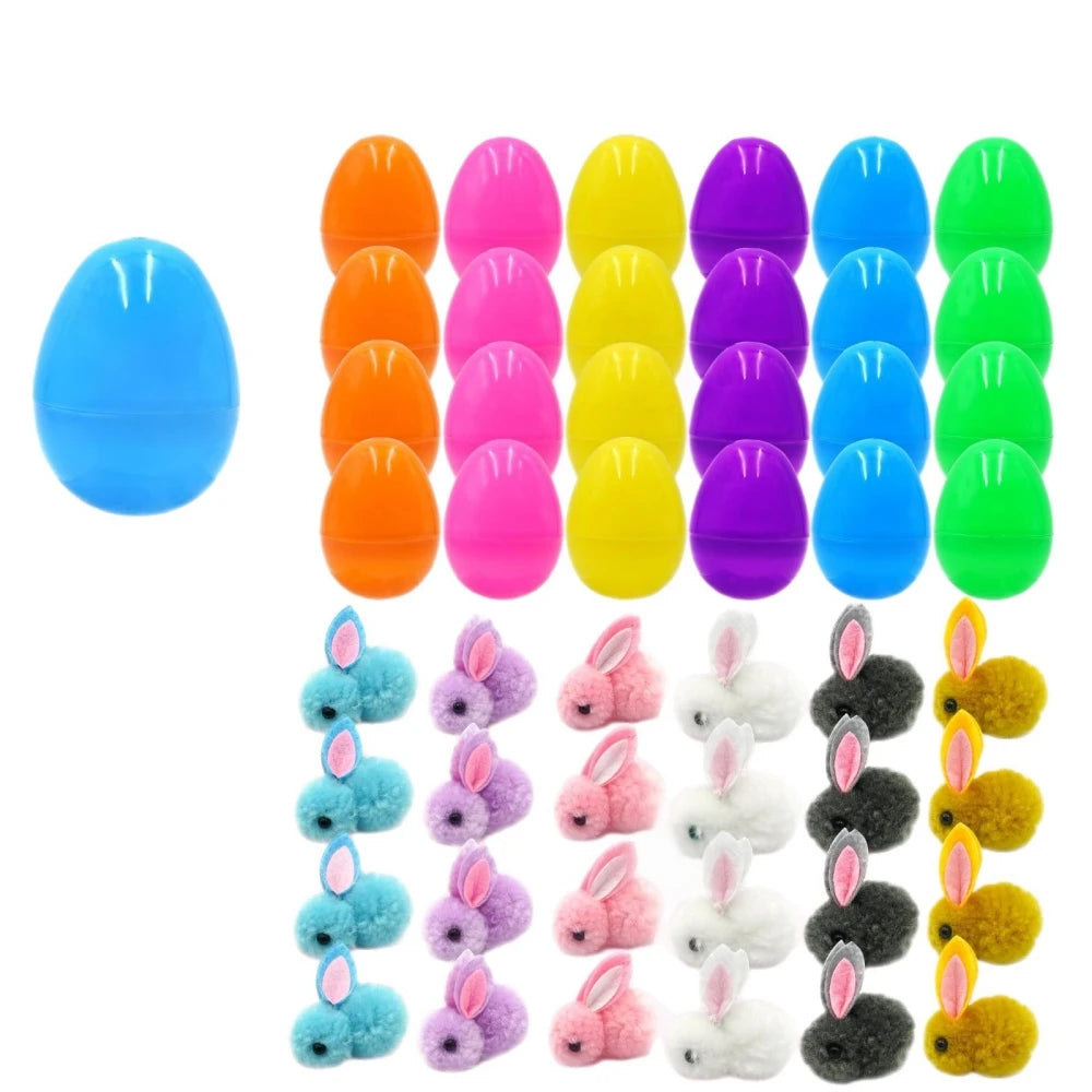 6/12/18/24 Pcs Cute Easter Bunny Eggs for Easter Party Birthday Wedding Children's Day School Gift Basket Pinata Gift Bag Fil