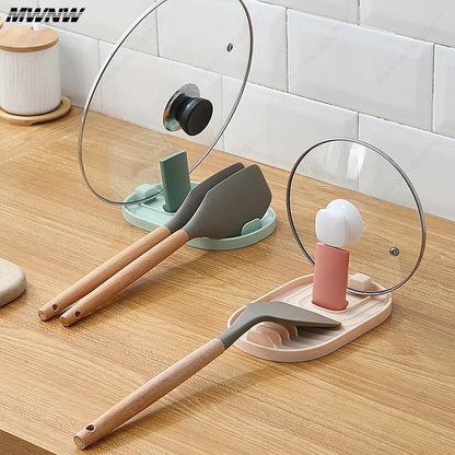 1pcs Polychrome Foldable Nordic Style Pot Holder Lid Shovel Storage Rack Practical Multifunctional Utensils for Kitchen Suppl