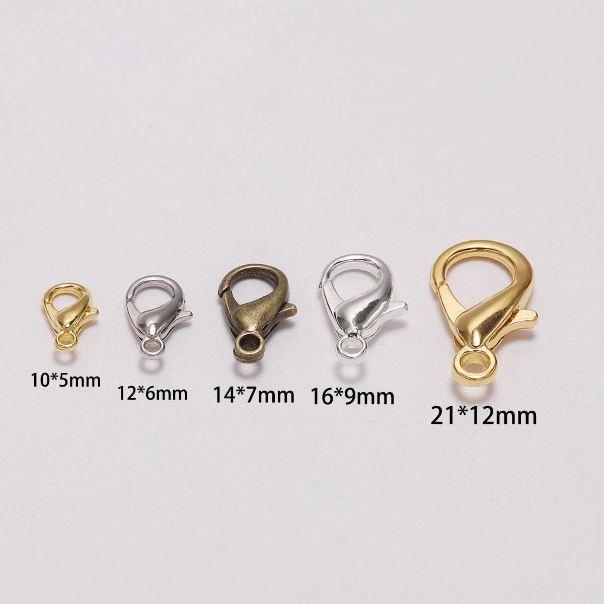 100-200pcs/lot Lobster Clasps Jewelry Making Materials Hooks Chain Closure DIY Accessories Supplies For Bracelets Necklaces