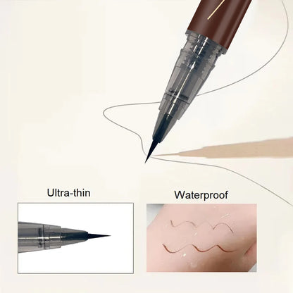 Ultra-fine ultra-fine eyebrow pencil waterproof professional sweat-proof liquid eyeliner Eyebrow dual-purpose durable makeup 