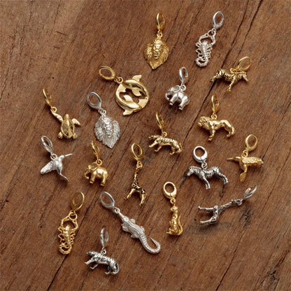 Animal Series Pendant Stainless Steel DIY Small Pendant Vacuum Plated 18K Gold Color Preserving Accessory in Furnace