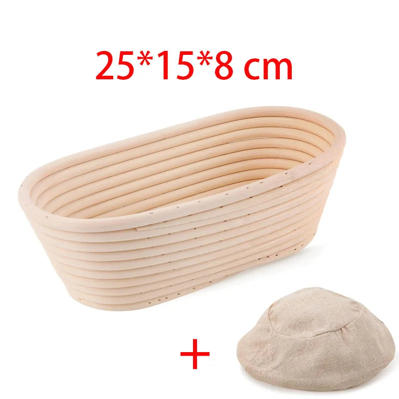 Natural Rattan Bread Proofing Basket Handmade Rattan Wicker Baking Bowl Dough Fermentation Sourdough Banneton Bread Basket - 